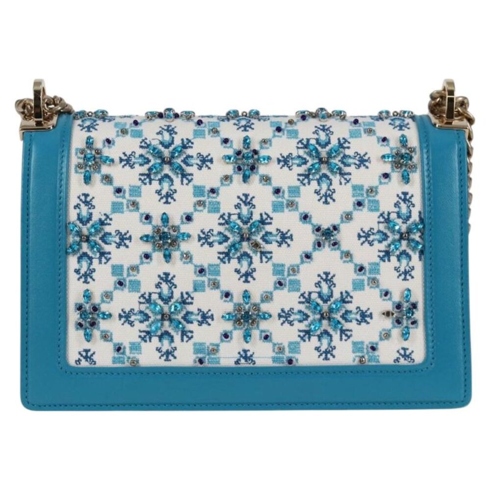 Miu Miu Chain Shoulder Bag Blue Canvas Shoulder Bag (Pre-Owned) - Picture 2 of 16